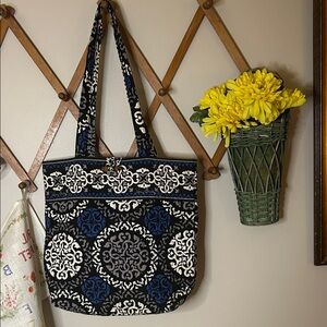 Vera Bradley Black and Blue Patterned Tote
